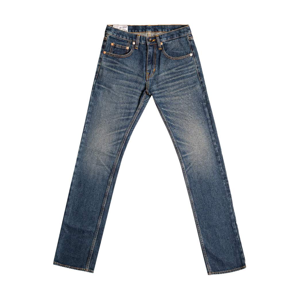 PMD & Co ARMADILLO Pre-Washed Denim 14oz Selvedge Accent Non Stretch Slim Fit - Stencil
