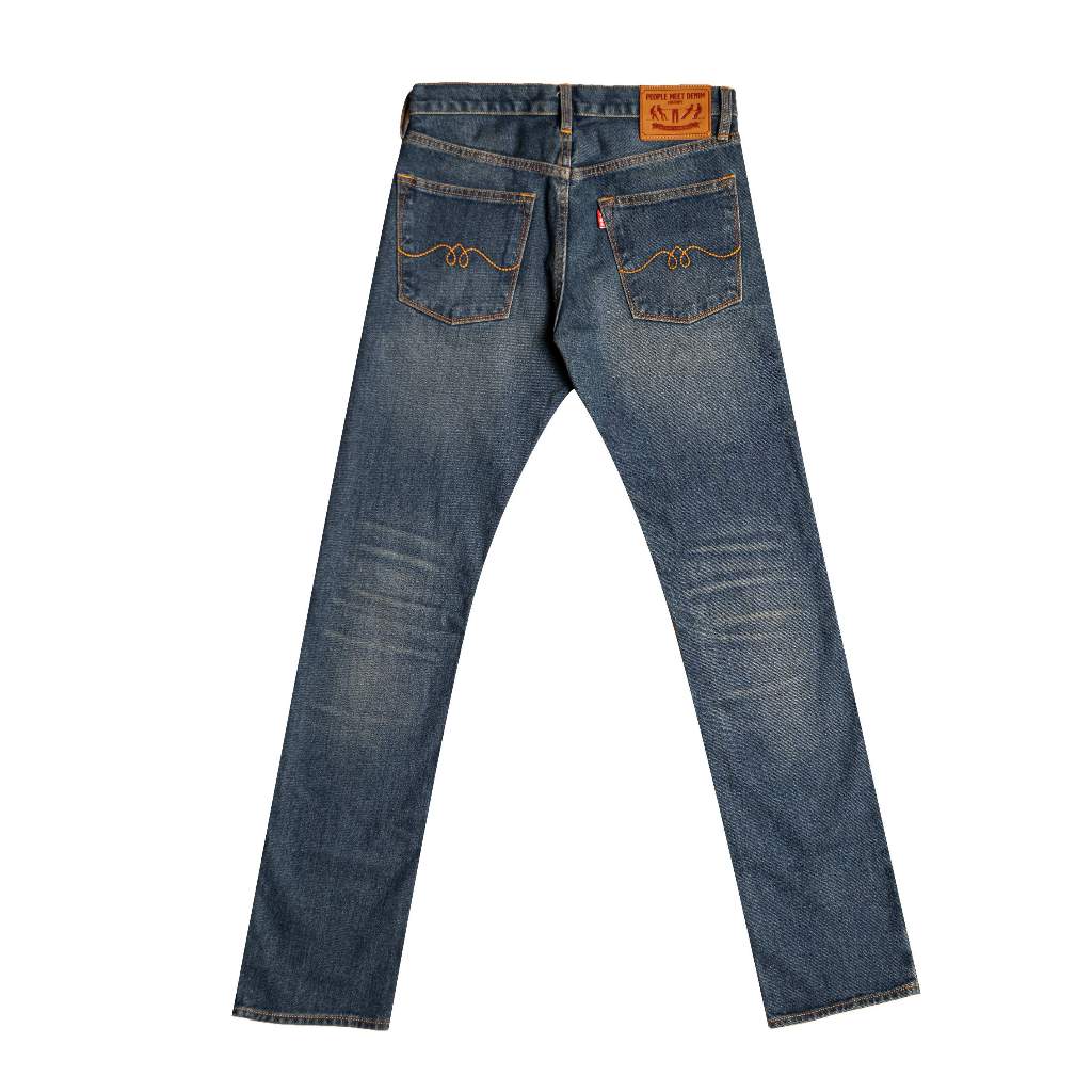 PMD & Co ARMADILLO Pre-Washed Denim 14oz Selvedge Accent Non Stretch Slim Fit - Stencil