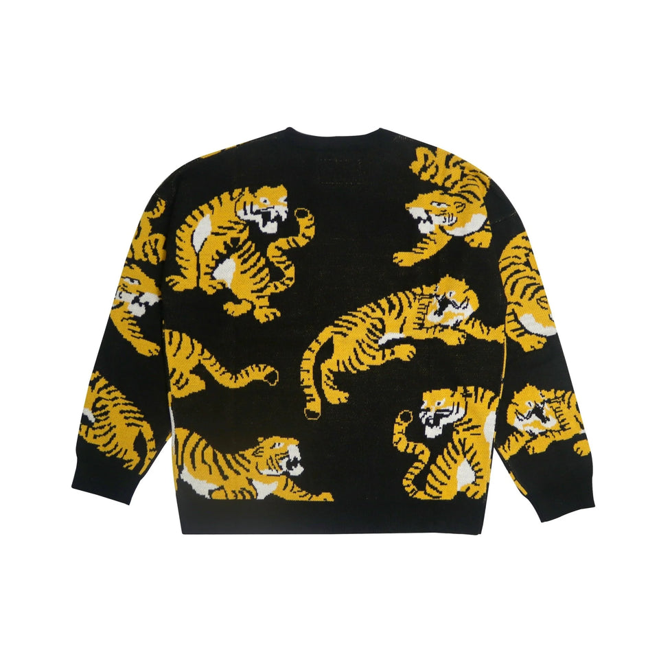 Cosmic Tiger Knit Sweater - Black