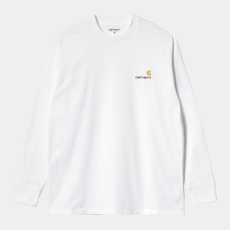 Carhartt L/S American Script T-Shirt White