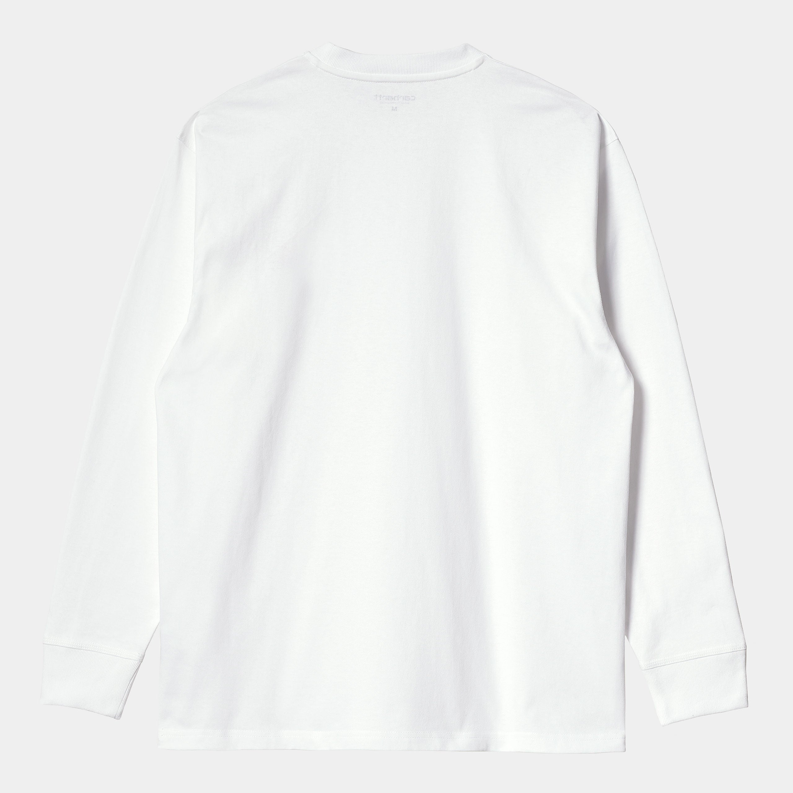 Carhartt L/S American Script T-Shirt - White - Stencil