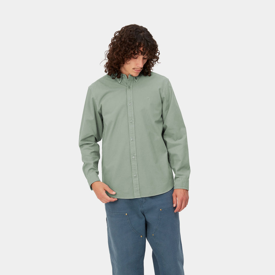 Carhartt L/S Bolton Shirt - Glassy Teal garment Dyed