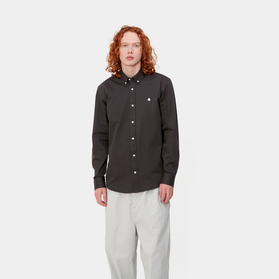 Carhartt L/S Madison Shirt - Charcoal/White