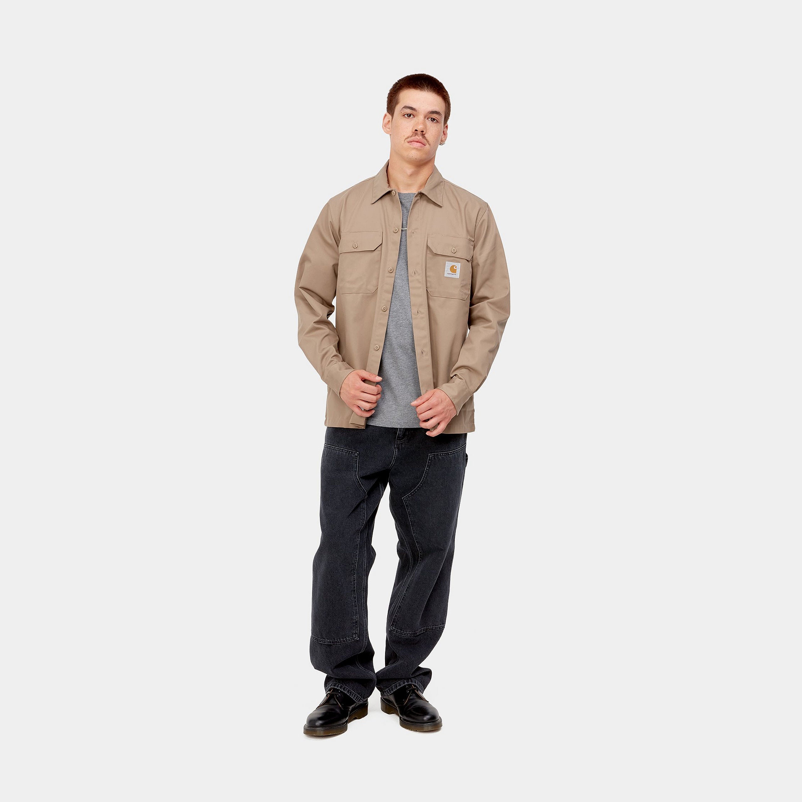 Carhartt L/S Master Shirt - Leather - Stencil