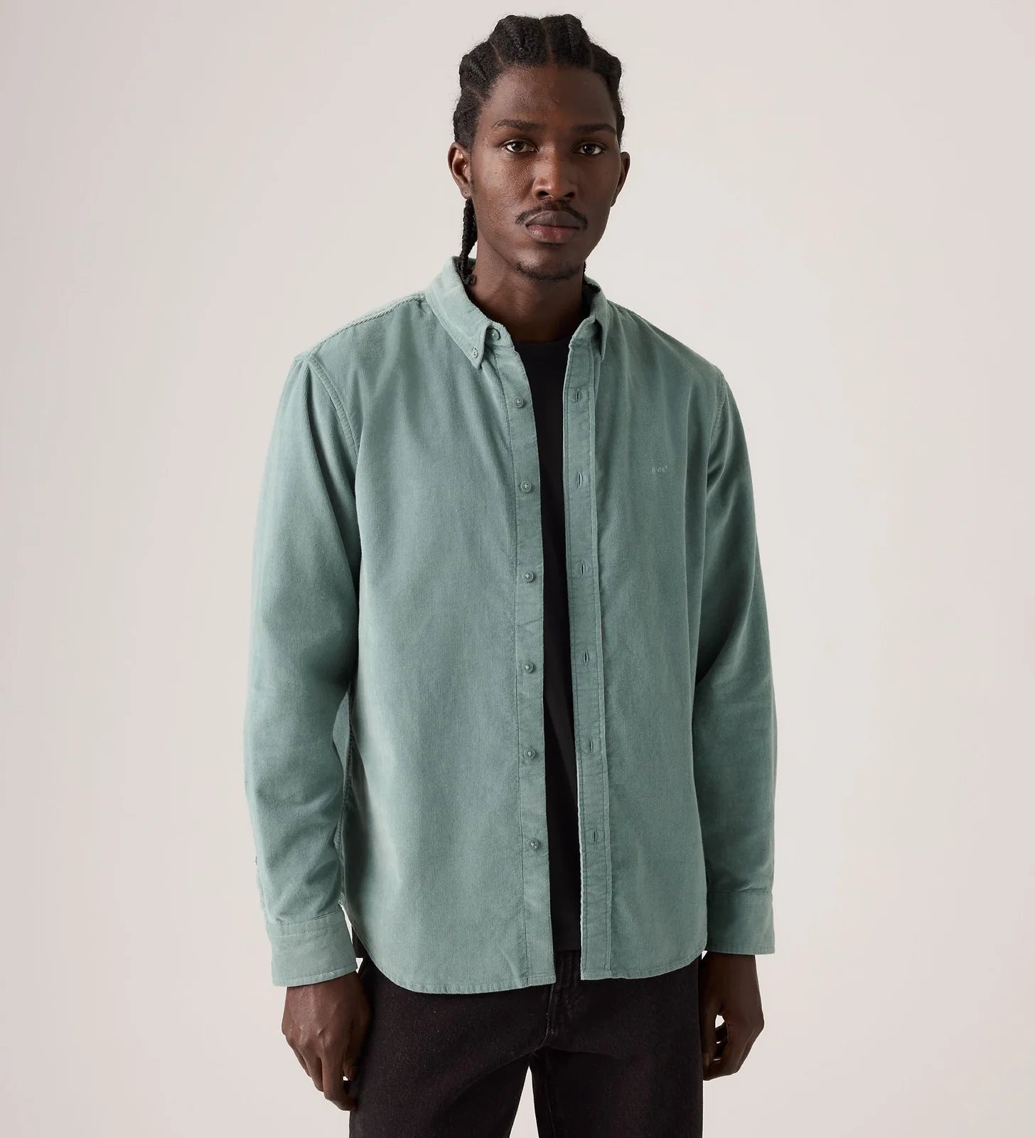 Levi's Men's Authentic Button Up Shirt - Stormy Sea Corduroy - Stencil