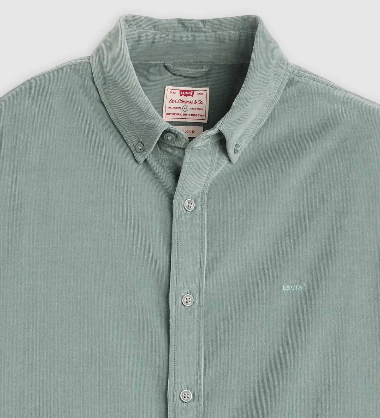 Levi's Men's Authentic Button Up Shirt - Stormy Sea Corduroy - Stencil