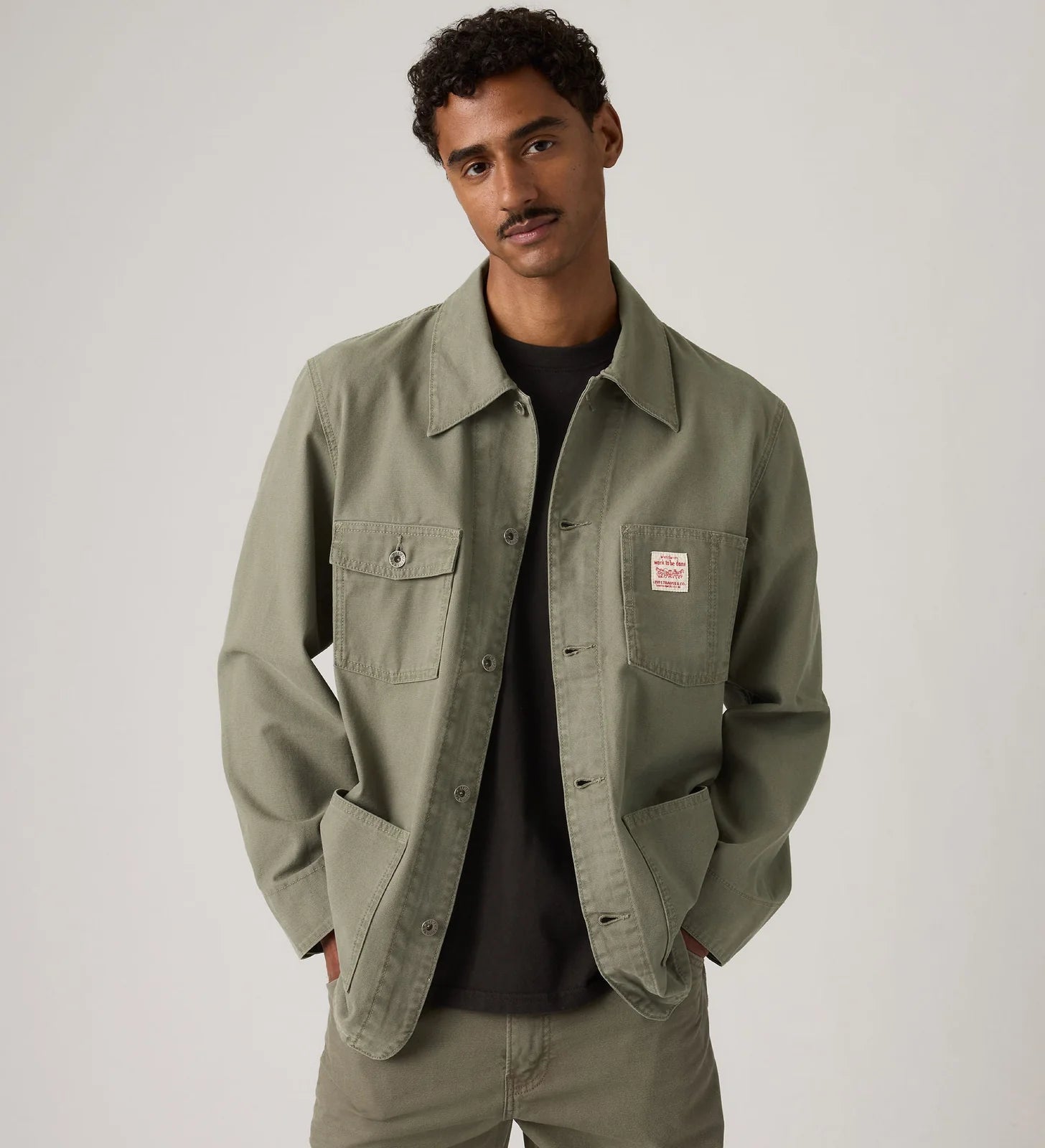 Levi's Men's Berkley Chore Coat - Dried Oregano Ltwt Canvas - Stencil