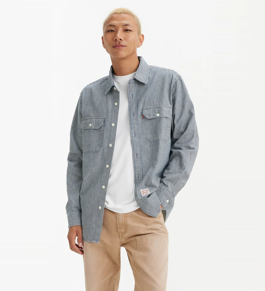 Levi's Men's Workwear Classic Worker Shirt - Washington Stripe II - Stencil