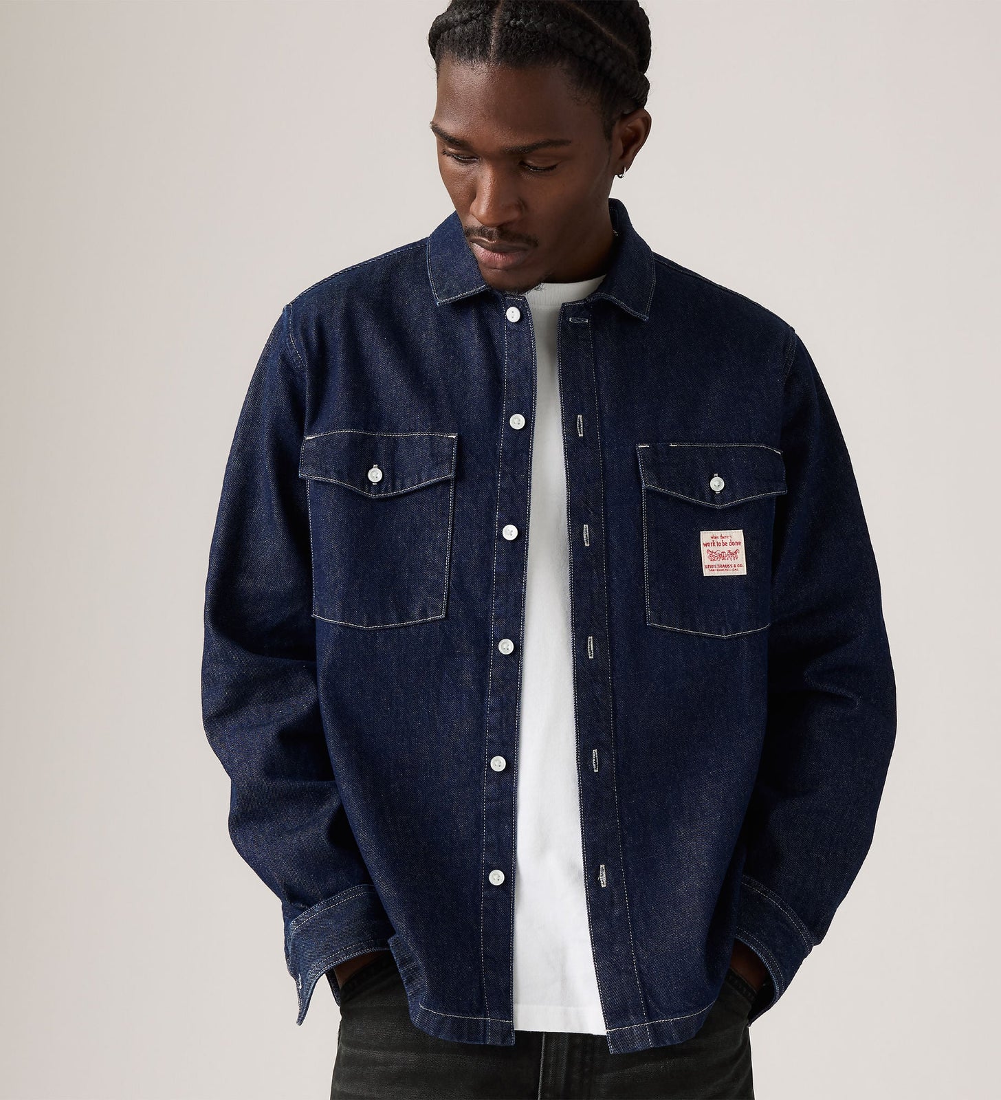 Levi's Men's Long-Sleeve Worker Shirt - Rinse Work Repeat - Stencil