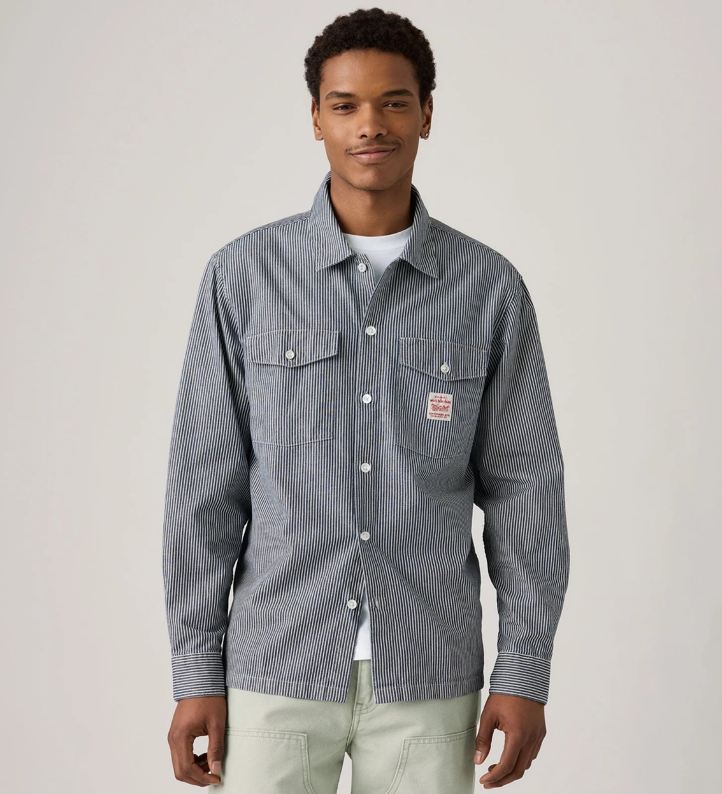 Levi's Men's Long-Sleeve Worker Shirt - Washington Stripe II - Stencil