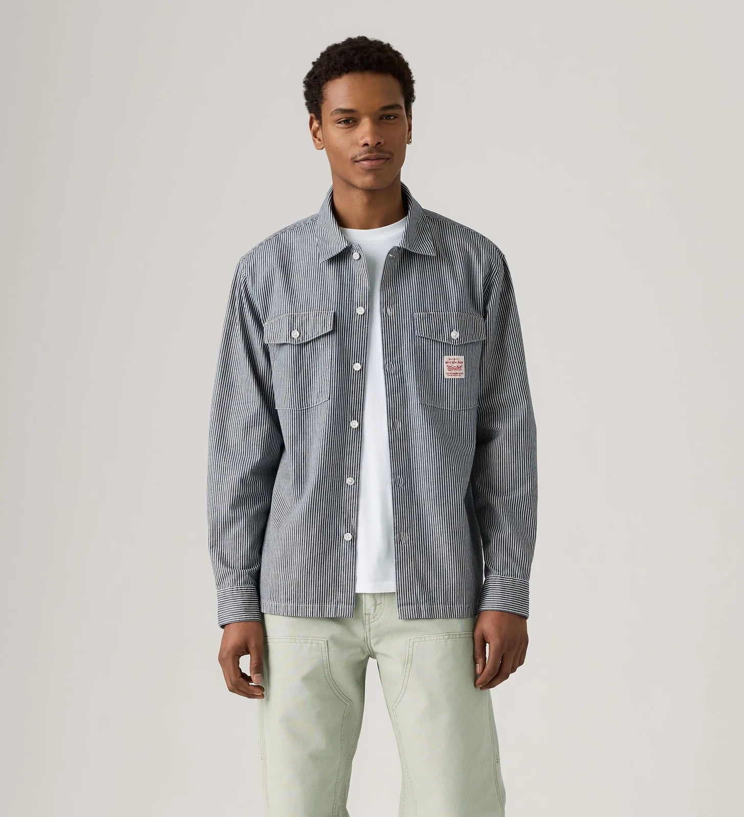Levi's Men's Long-Sleeve Worker Shirt - Washington Stripe II - Stencil