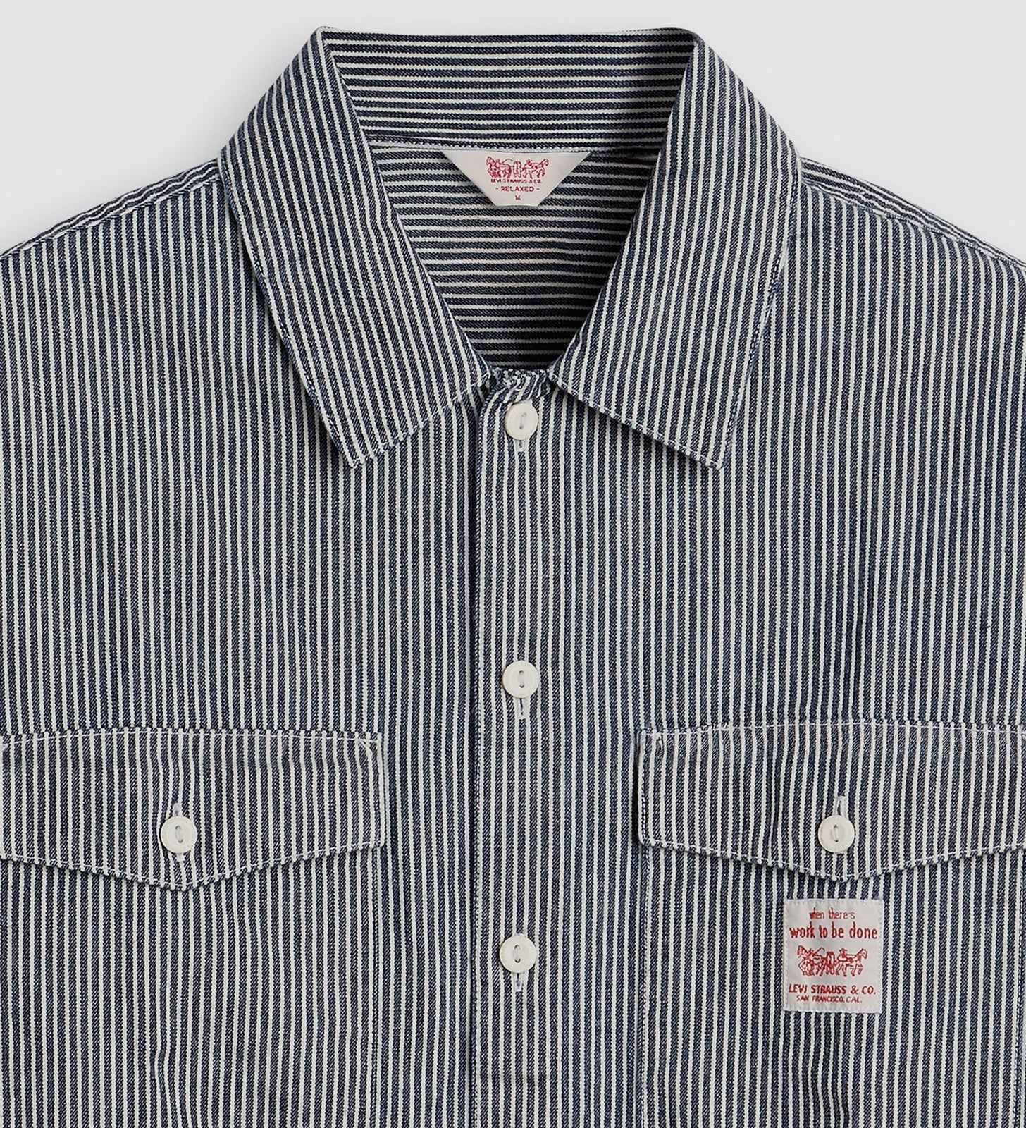 Levi's Men's Long-Sleeve Worker Shirt - Washington Stripe II - Stencil