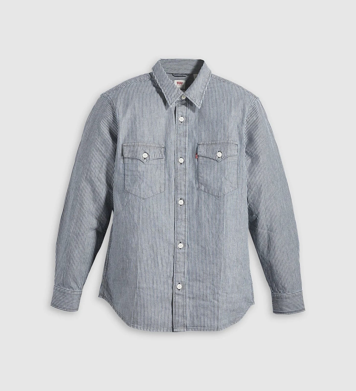 Levis Men's Relaxed Fit Western Shirt - Grand Dark Railroad Stripe