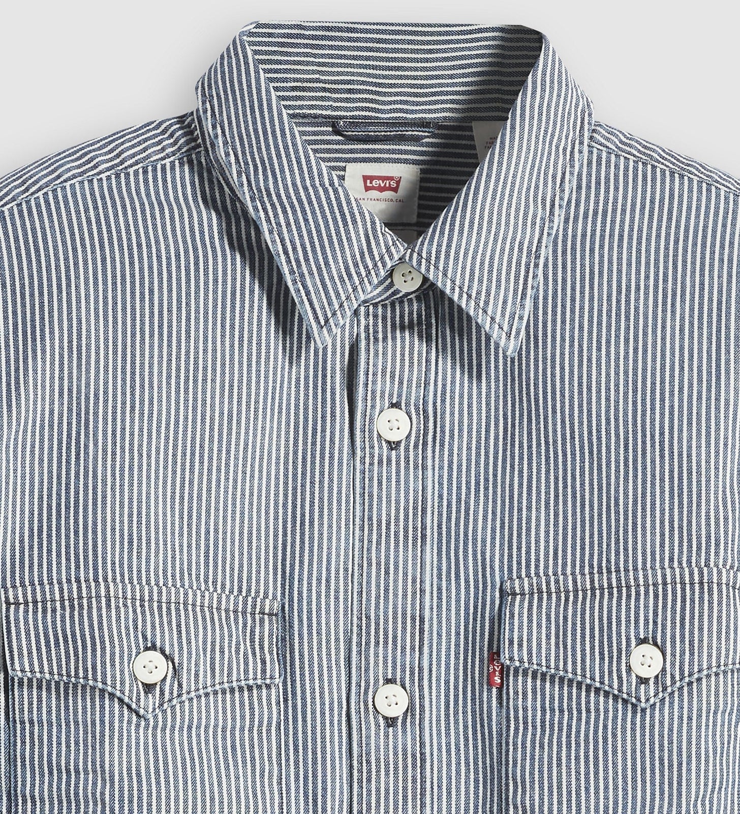Levis Men's Relaxed Fit Western Shirt - Grand Dark Railroad Stripe