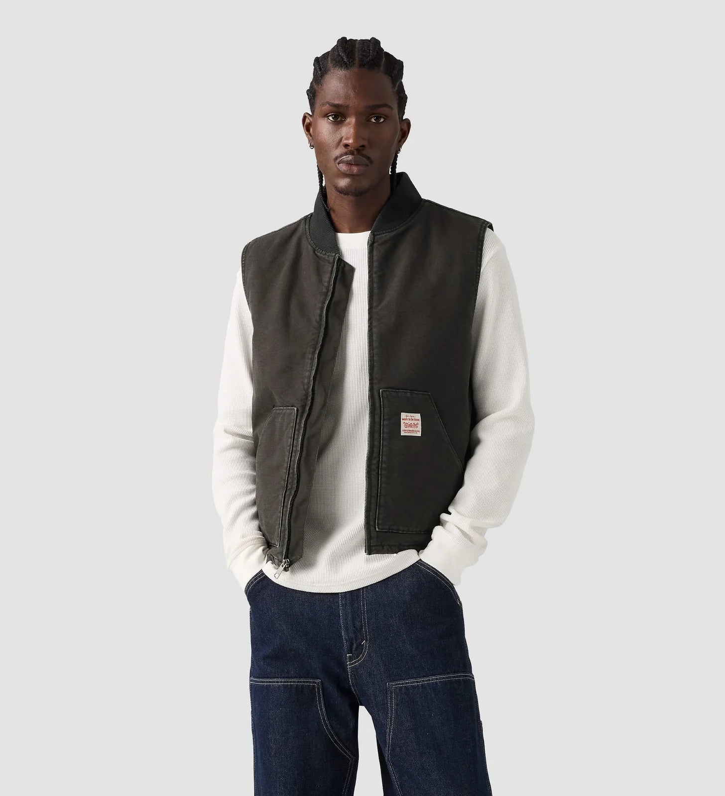 Levi's Men's Sansome Vest - Meteorite - Stencil