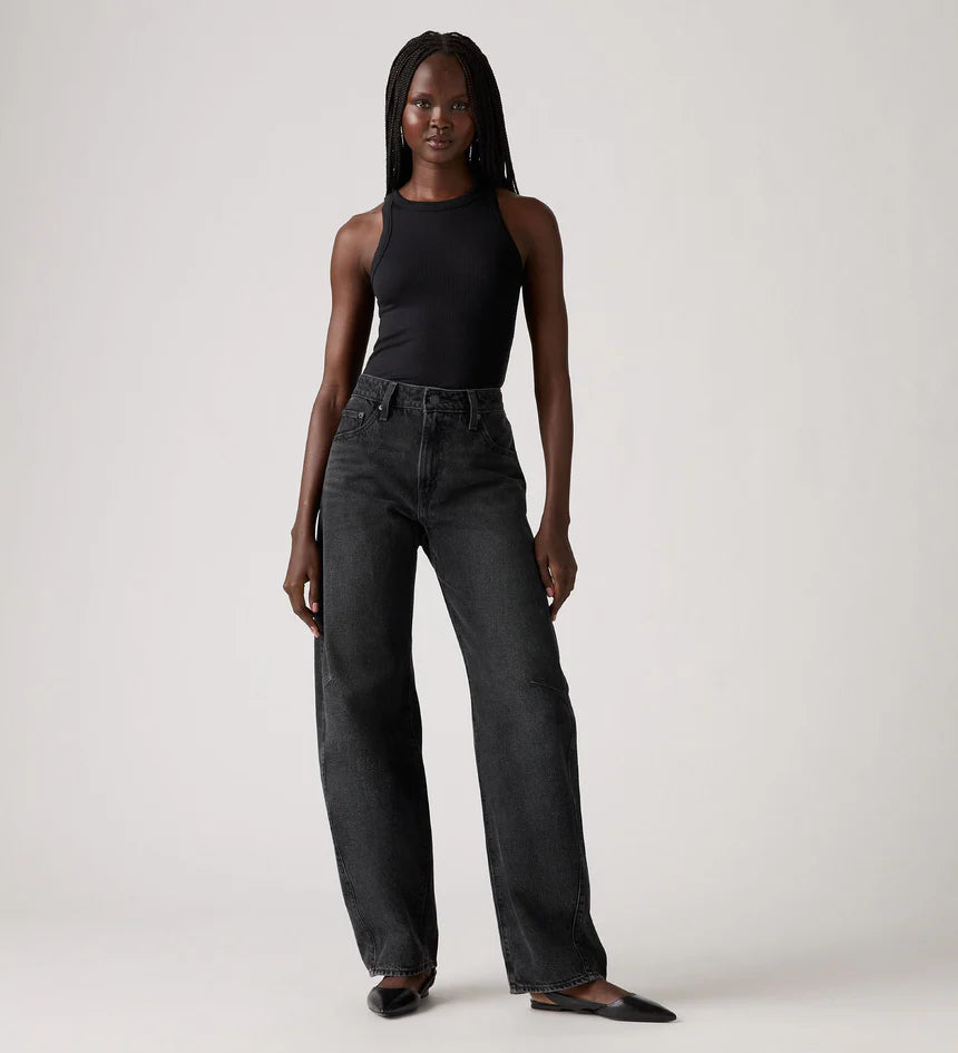 Levi's Women's Baggy Dad Barrel Jean - Rebel Edge - Stencil