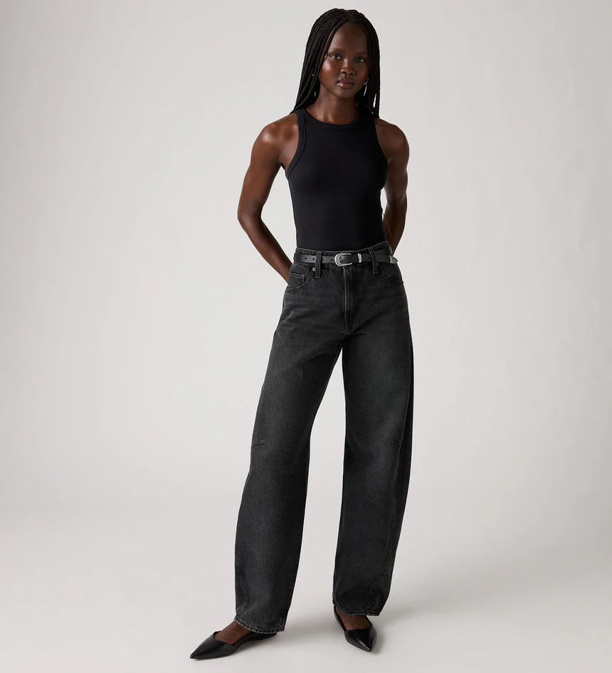Levi's Women's Baggy Dad Barrel Jean - Rebel Edge - Stencil
