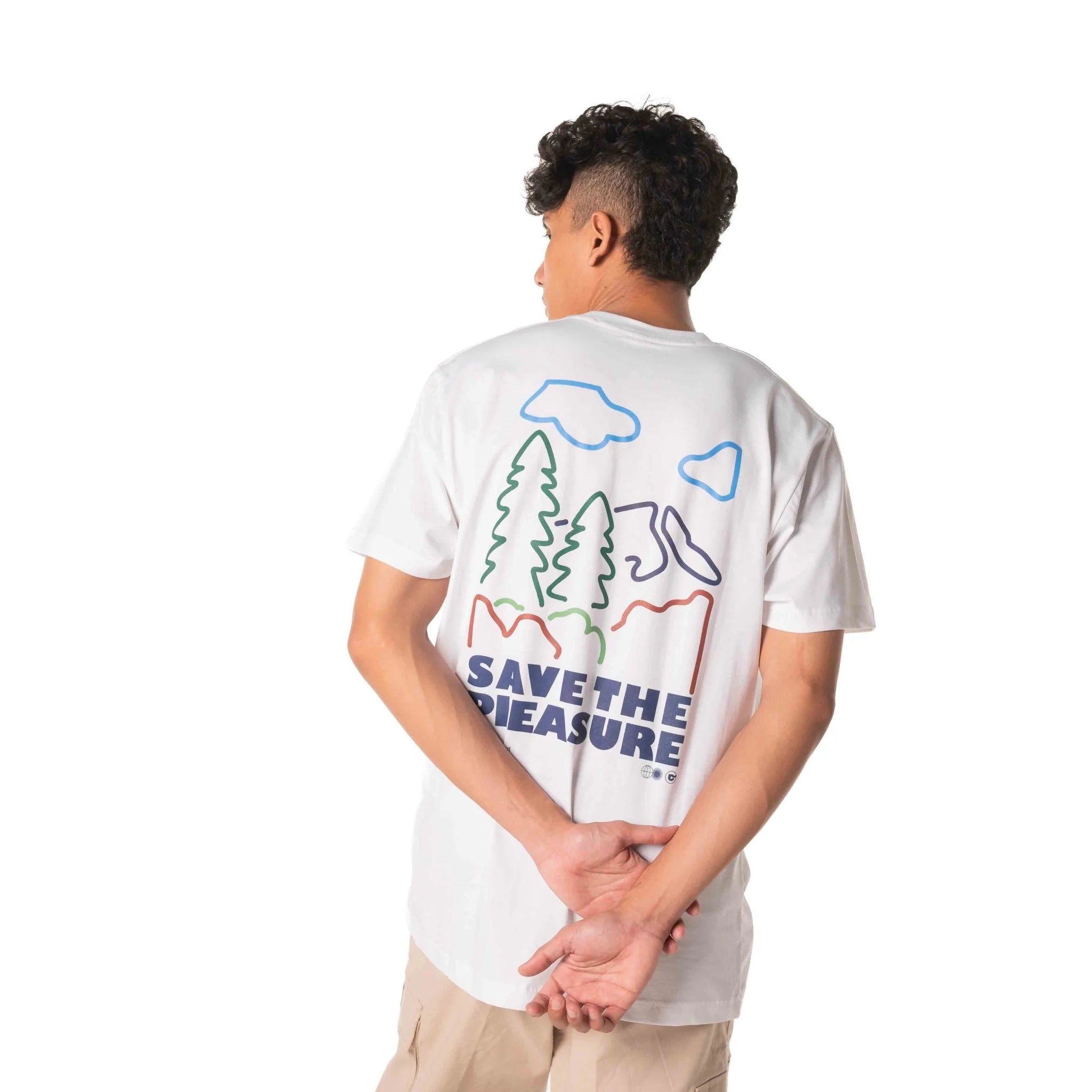 Cosmic Line Nature Tee - White - Stencil