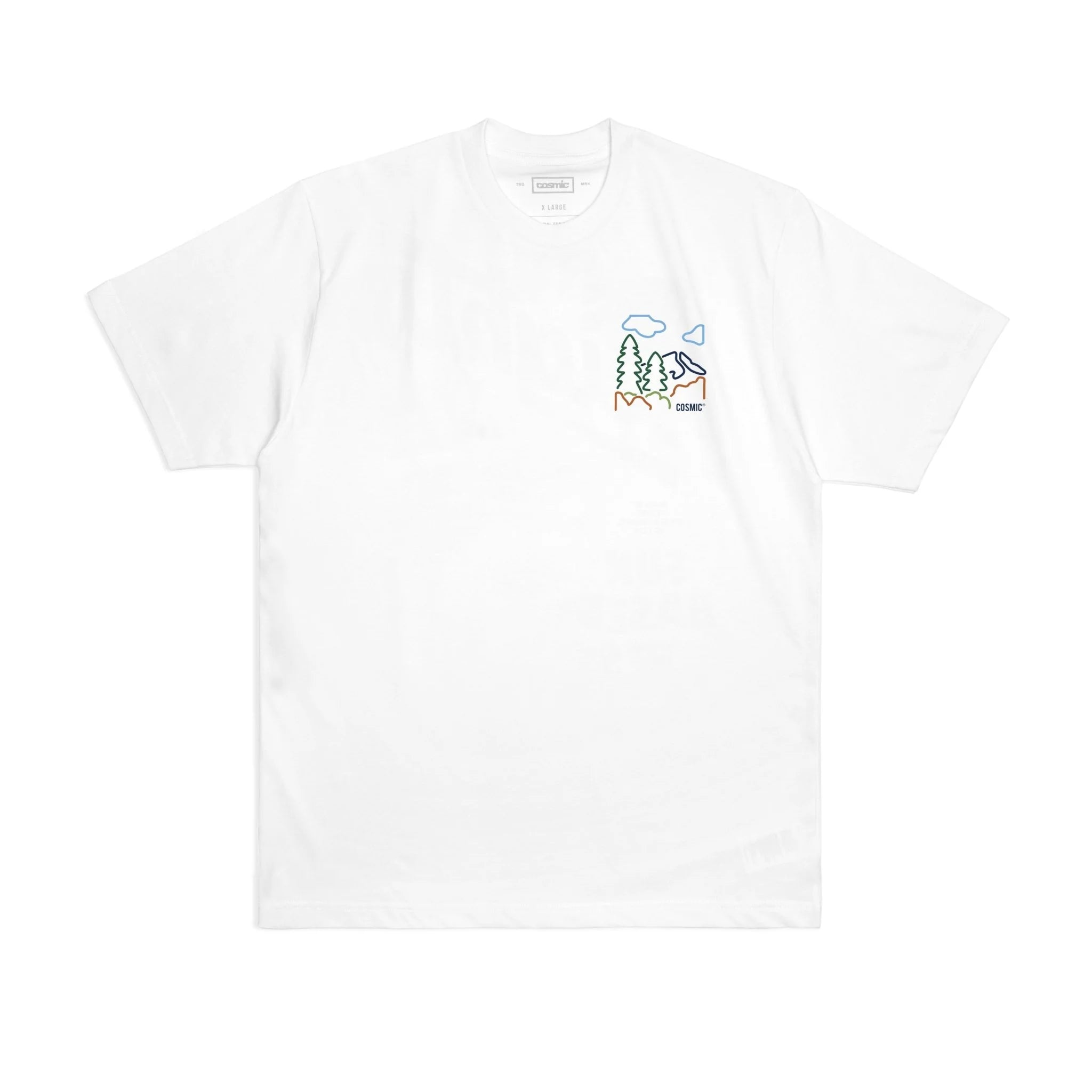 Cosmic Line Nature Tee - White - Stencil