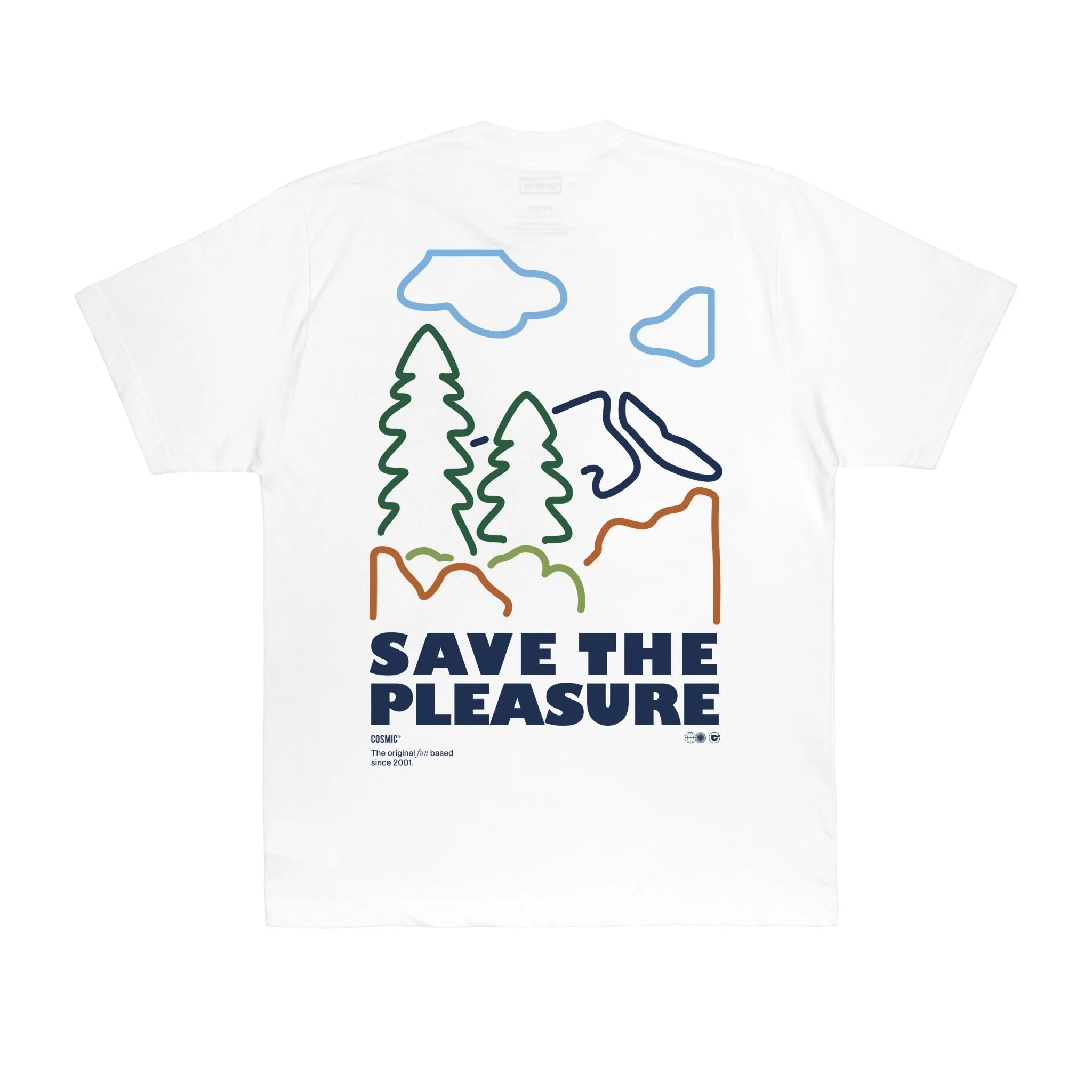 Cosmic Line Nature Tee - White - Stencil
