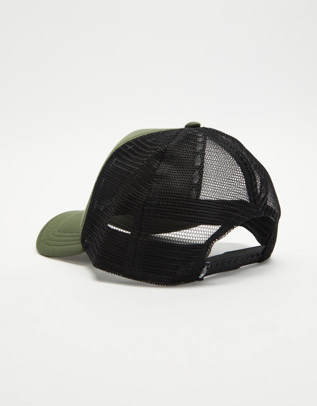 The North Face Logo Trucker Hat - Thyme / Black