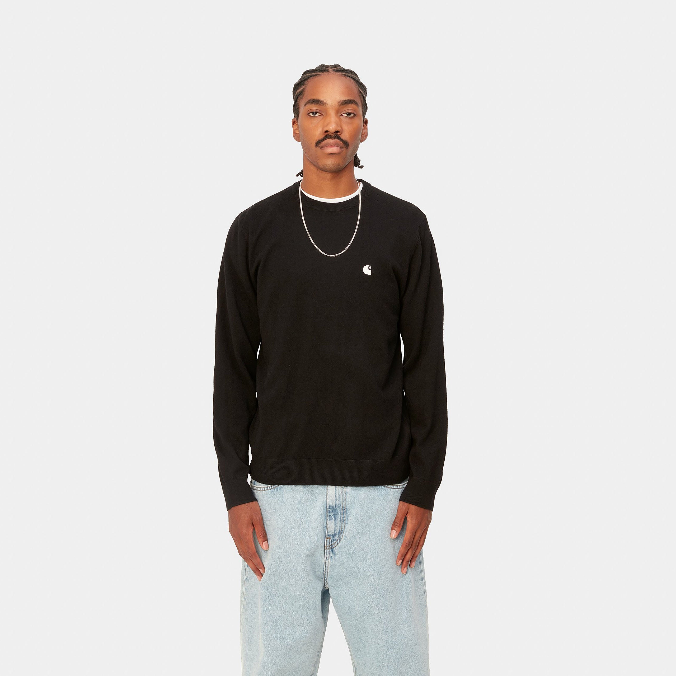 Carhartt Madison Sweater - Black / Wax - Stencil
