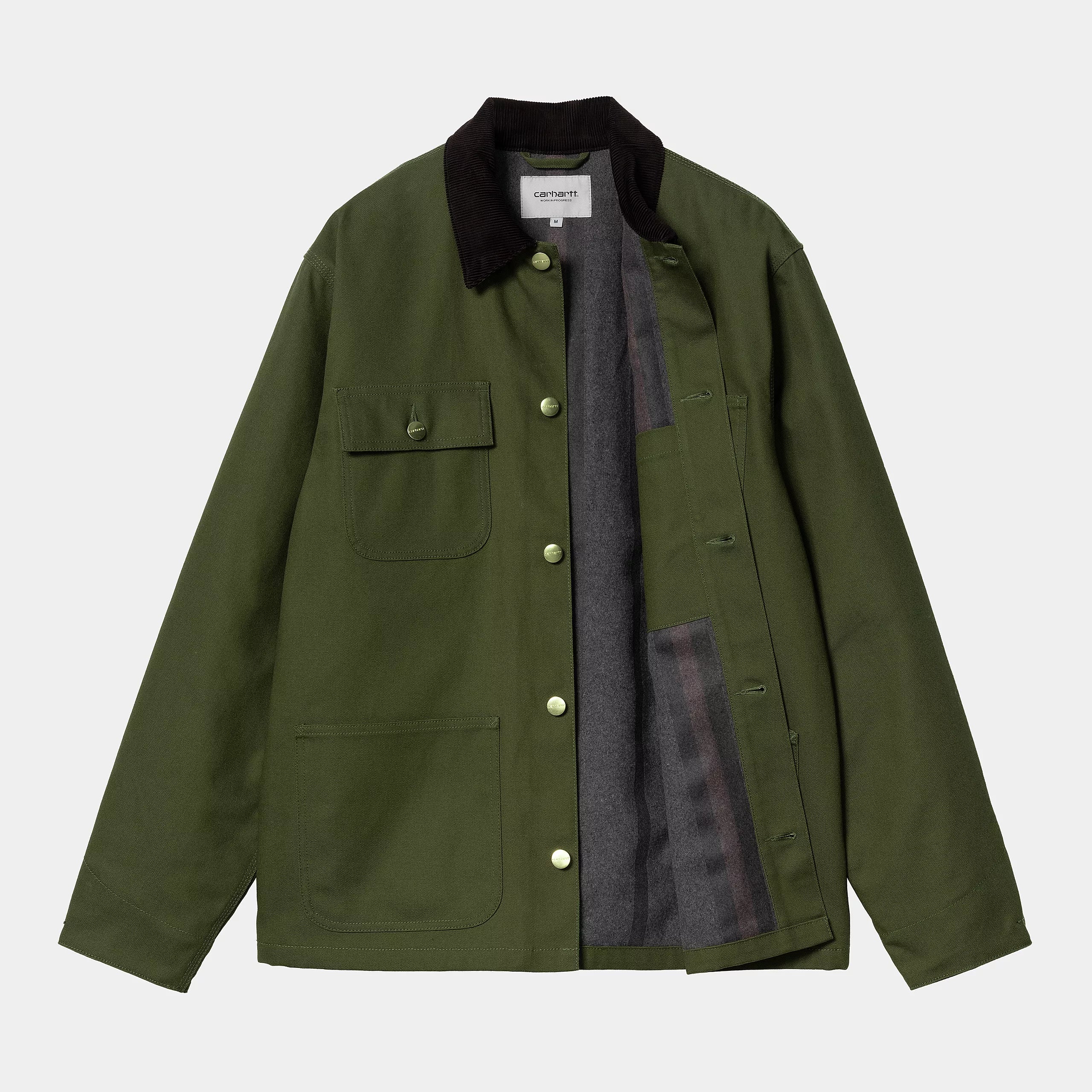 Carhartt Michigan Coat - Tarragon / Black Rigid Blanket Lined - Stencil