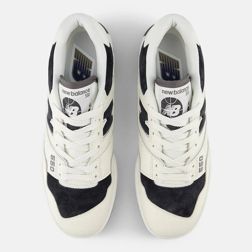 New Balance 550 Suede Toe - White / Black