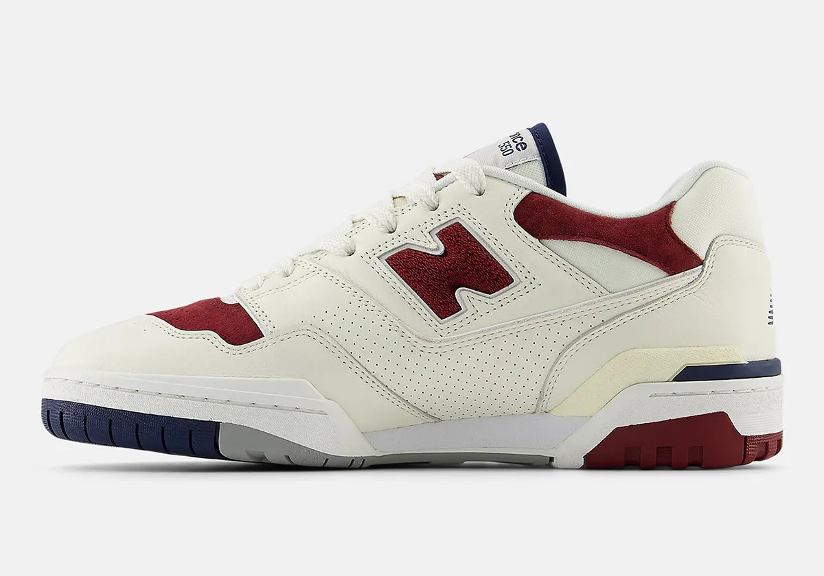 New Balance 550 Suede Toe - Burgundy / Navy - Stencil