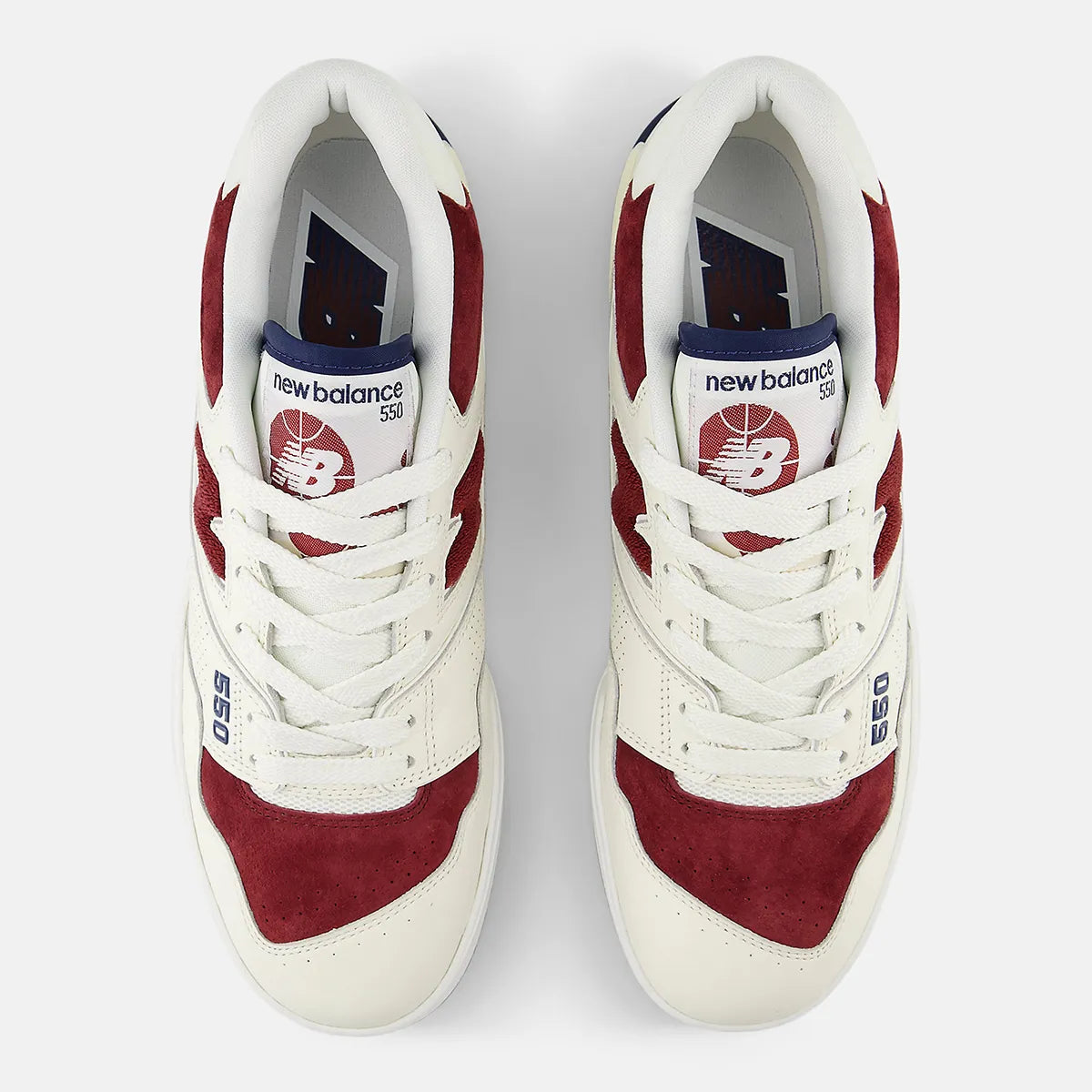 New Balance 550 Suede Toe - Burgundy / Navy - Stencil