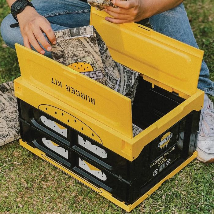 Packman Pack Foldable Storage Box - Burger Kit Box - Stencil