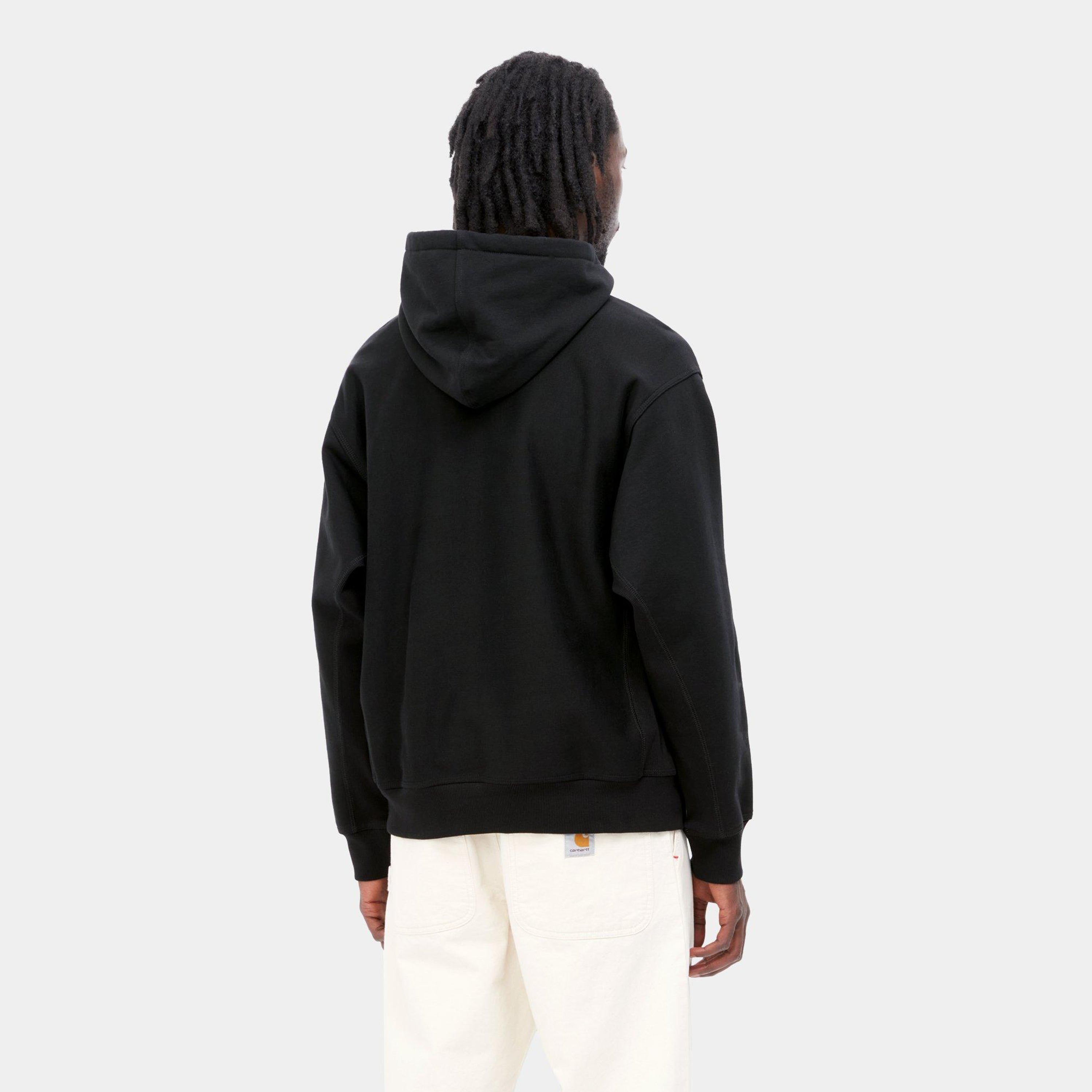 Carhartt Hooded American Script Sweat - Black - Stencil