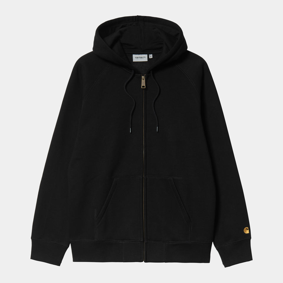 Carhartt Hooded Chase Jacket Black/Gold - Stencil