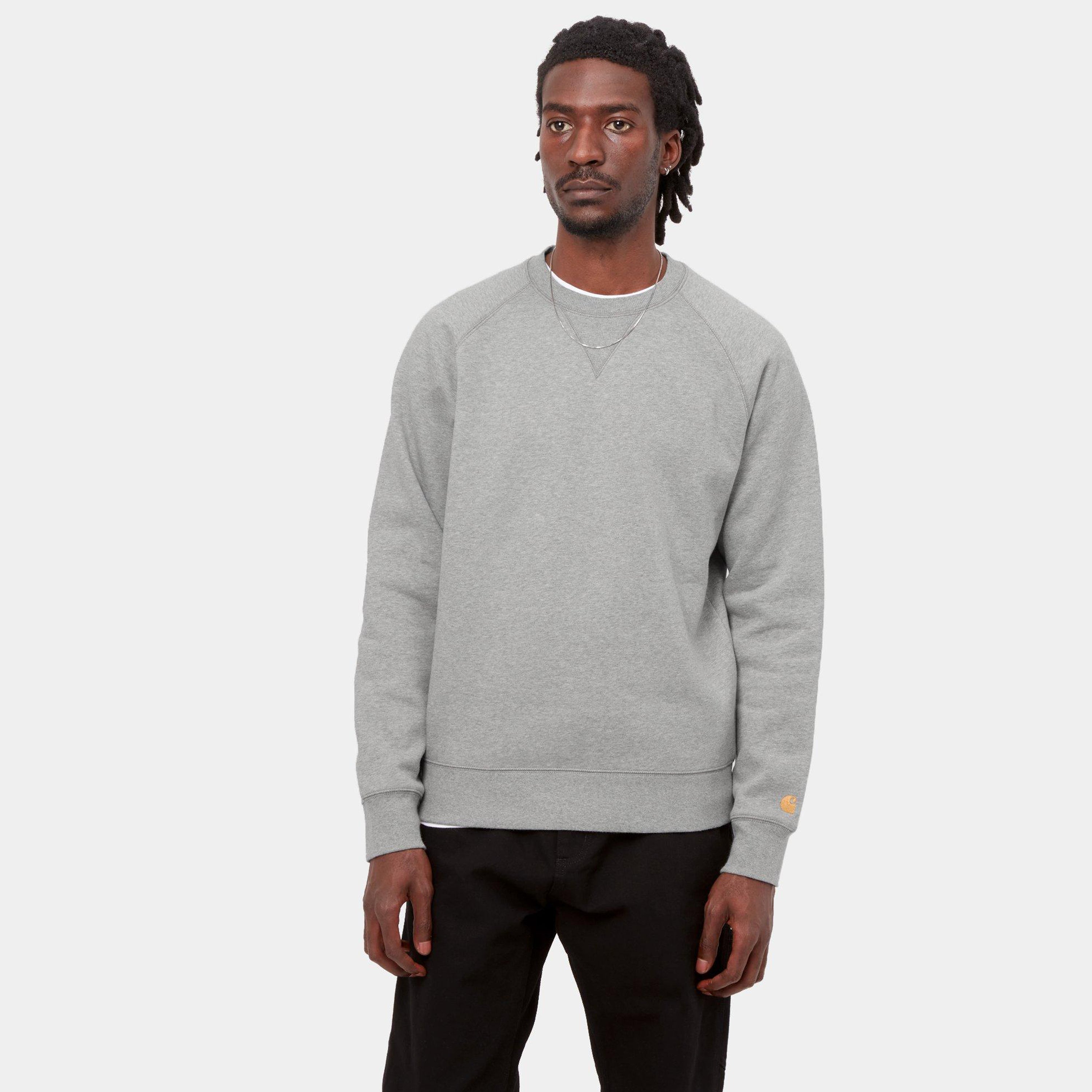 Carhartt Chase Sweatshirt - Grey Heather / Gold - Stencil