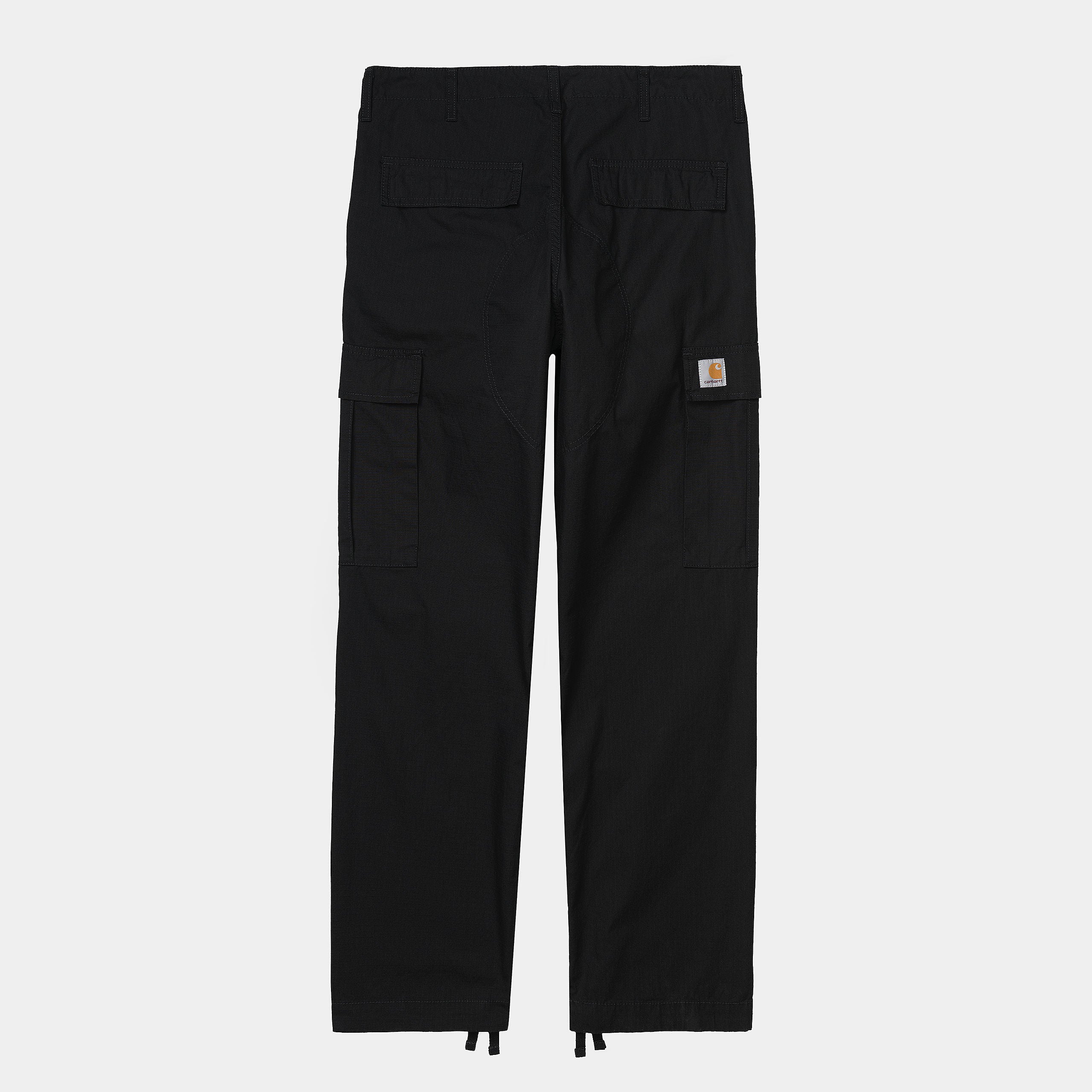 Carhartt Regular Cargo Pants - Black Rinsed (Columbia Ripstop) - Stencil
