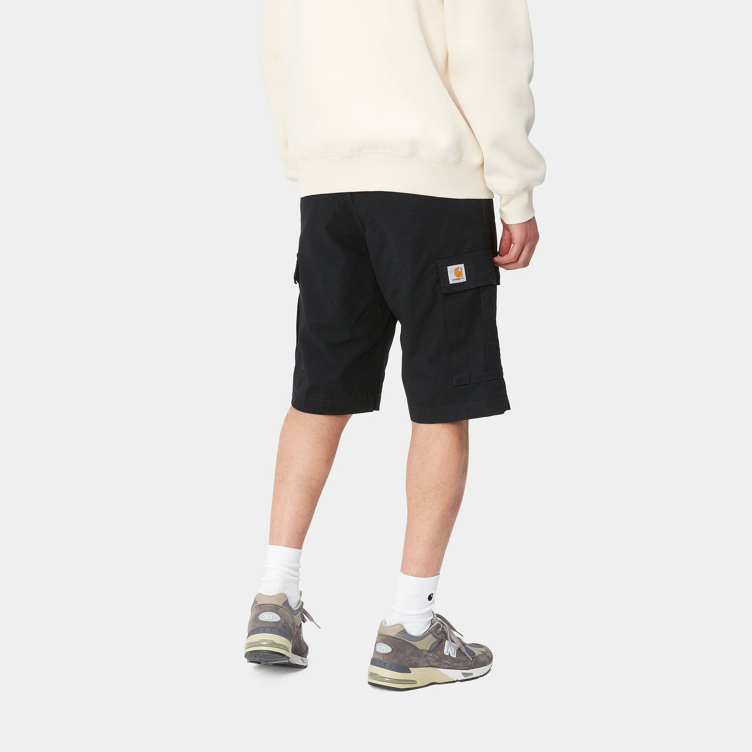 Carhartt Regular Cargo Shorts - Black Garment Dyed - Stencil