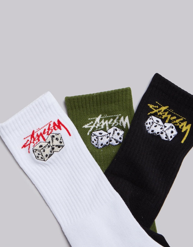 Stussy Roll The Dice Sock 3Pack - Multi