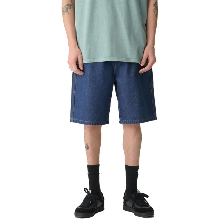 S-Double Denim Standard Short - Blue Denim