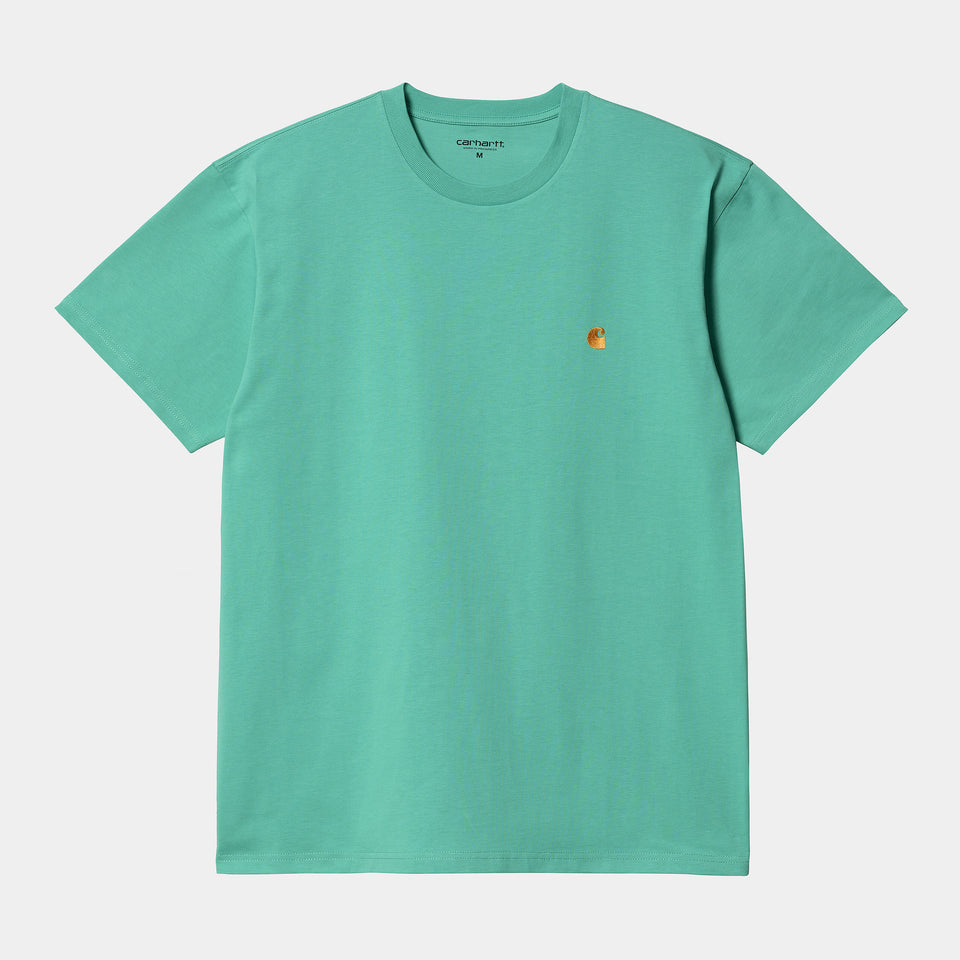 Carhartt S/S Chase T-Shirt Aqua Green/Gold