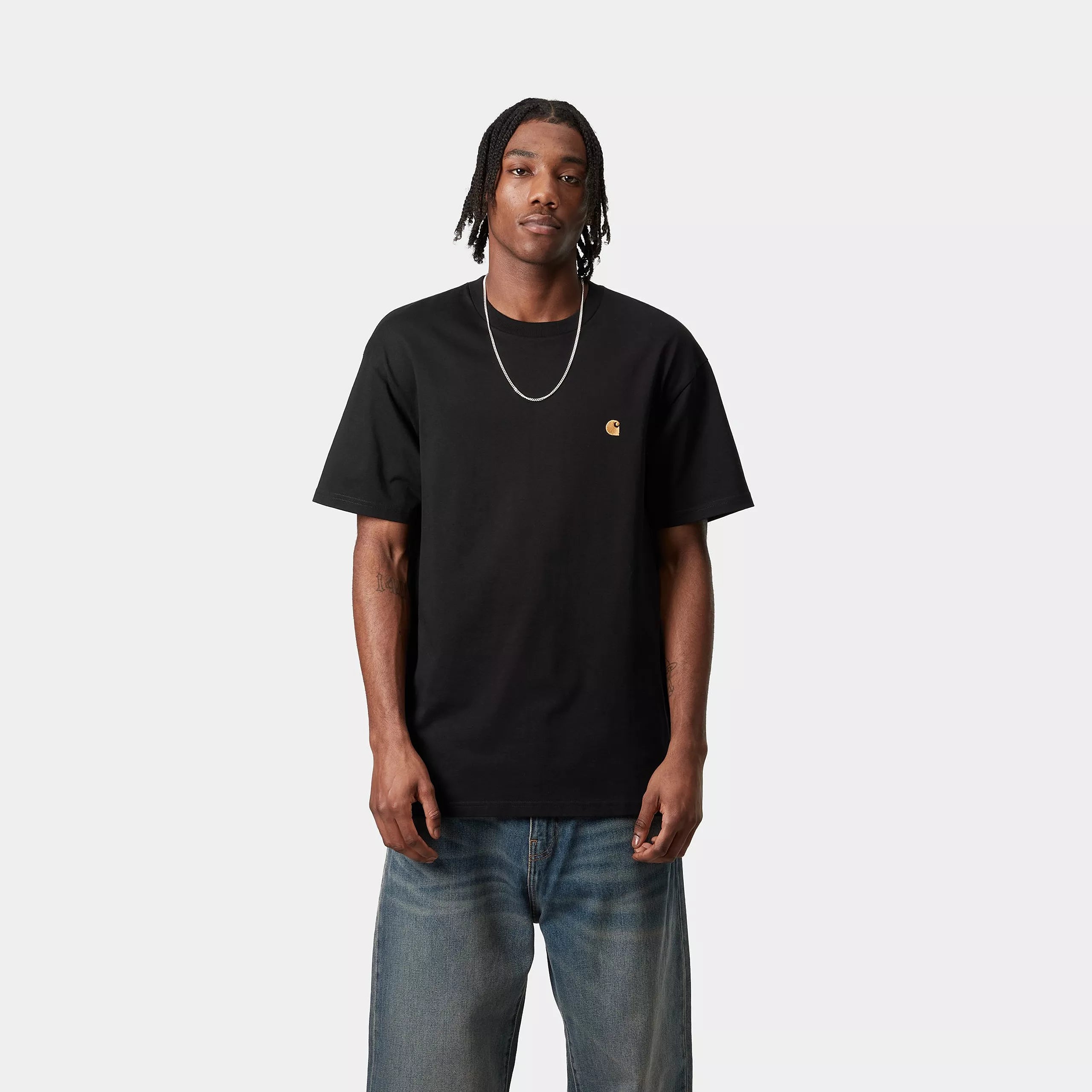 Carhartt S/S Chase T-Shirt - Black / Gold - Stencil