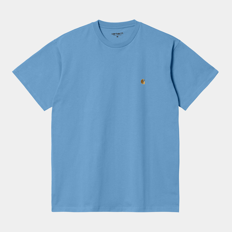 Carhartt S/S Chase T-Shirt Piscine/Gold