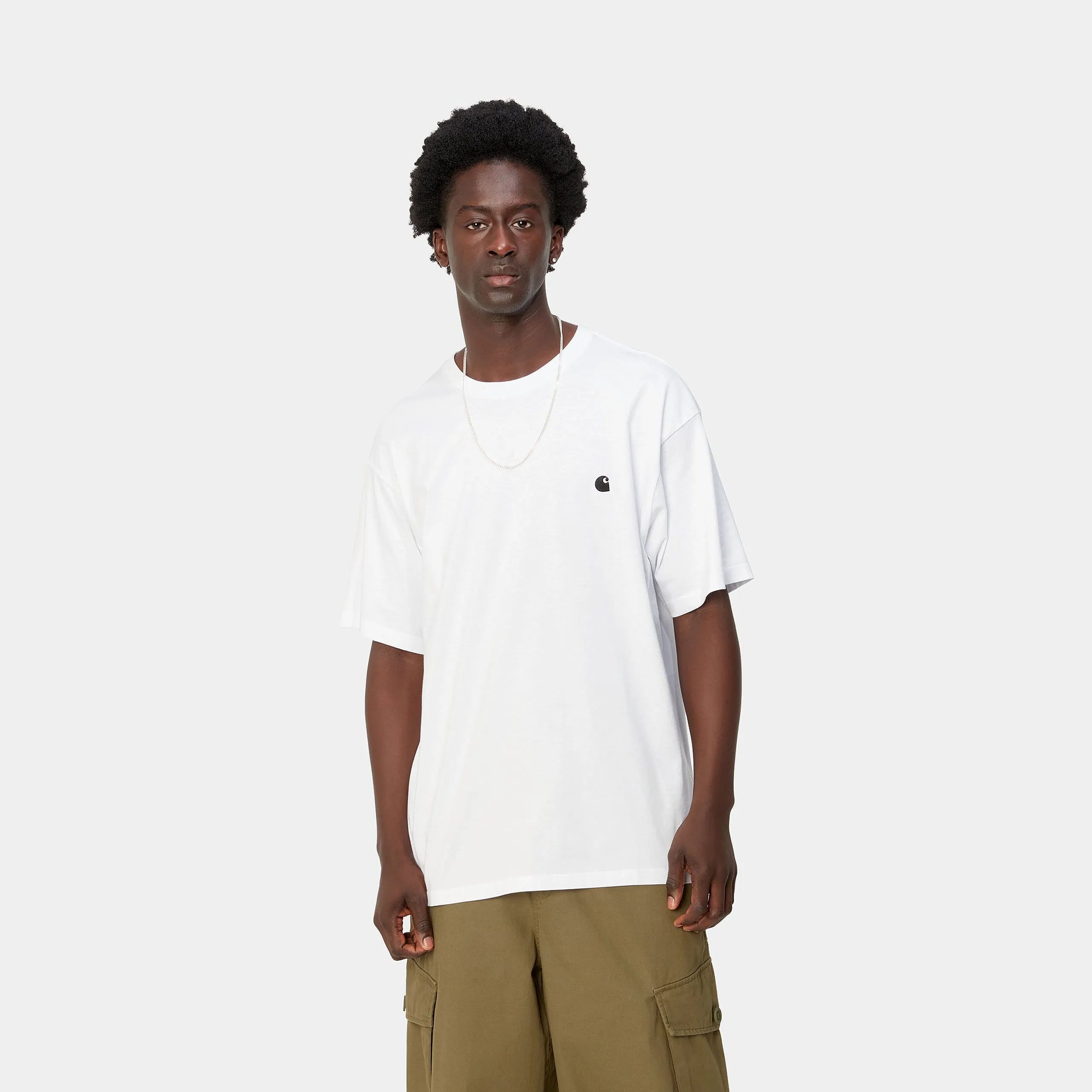 Carhartt S/S Madison T-Shirt - White/Black - Stencil