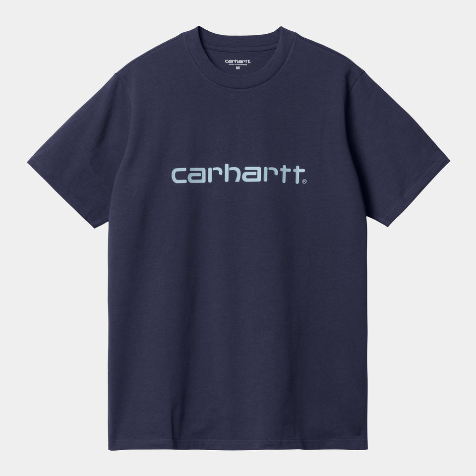 Carhartt S/S Script T-Shirt Enzian/Misty Sky