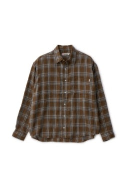 S-Double Duty Plaid L/S Shirt - Brown