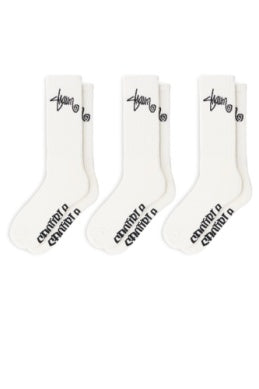 S-Double Standard Shawn Sock 3 Pack - White