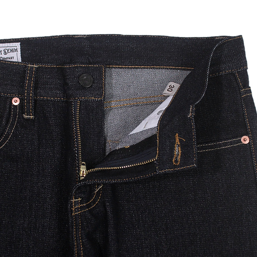 PMD & Co Karasu 14oz Black Indigo Denim Selvedge Accent Slim Fit - Stencil