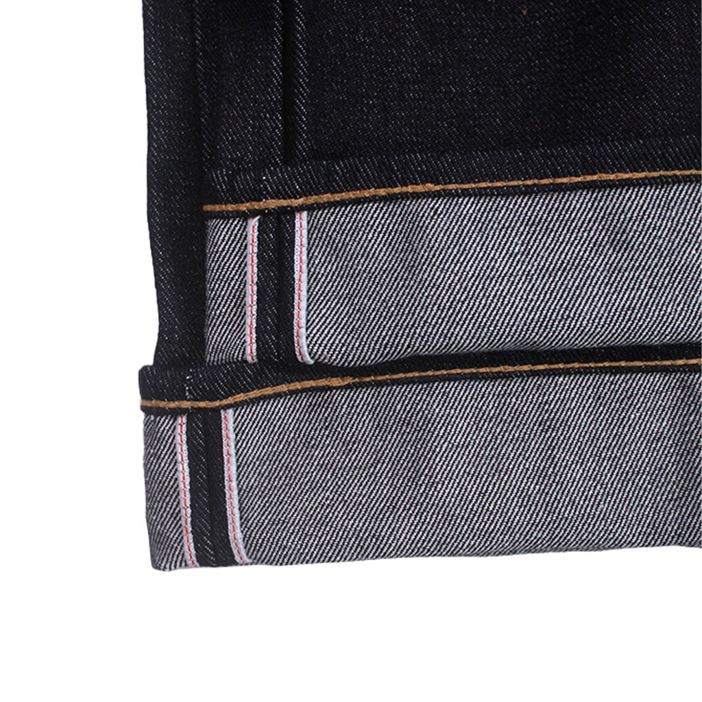 PMD & Co Karasu 14oz Black Indigo Denim Selvedge Accent Slim Fit - Stencil