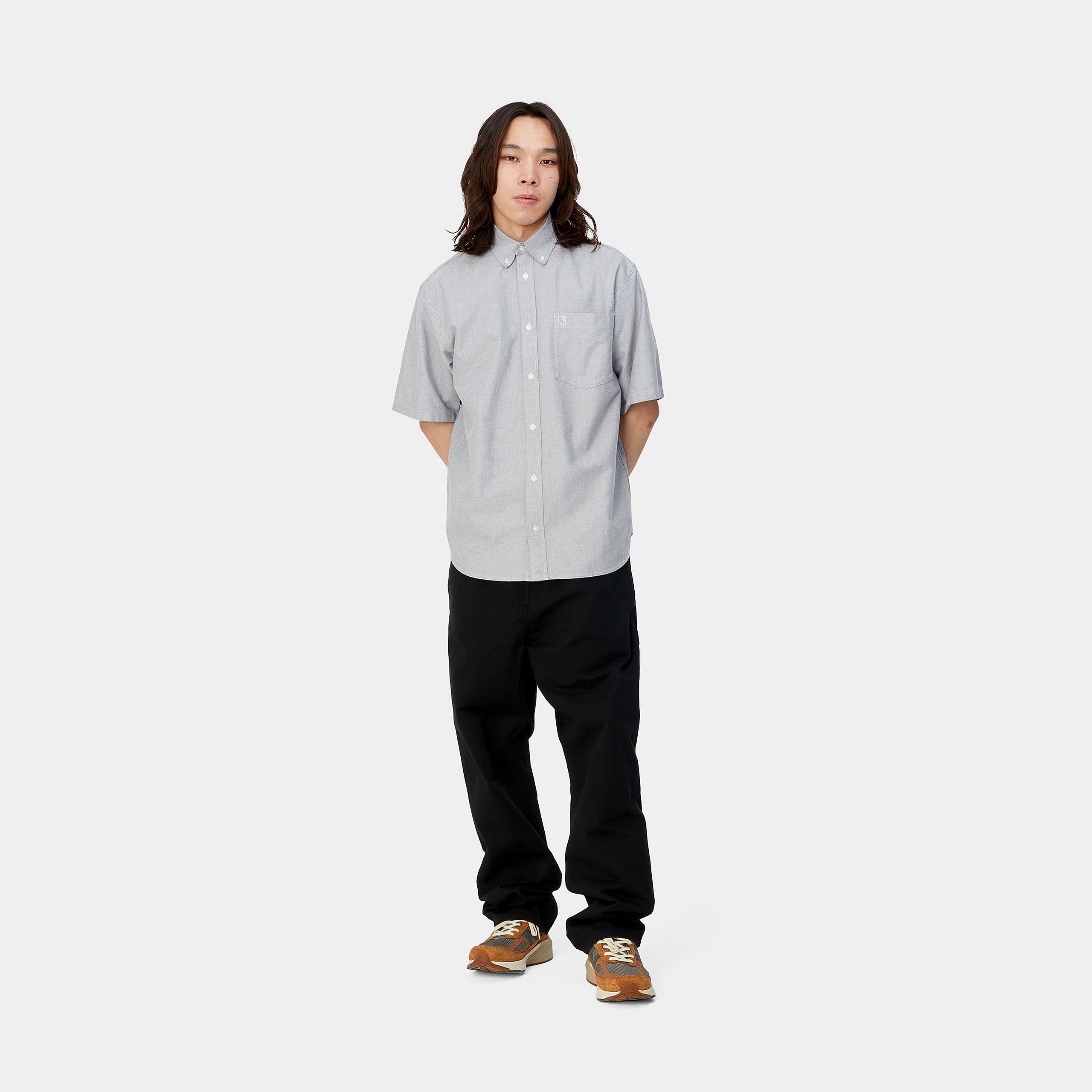 Carhartt Single Knee Pants - Black Garment Dyed - Stencil