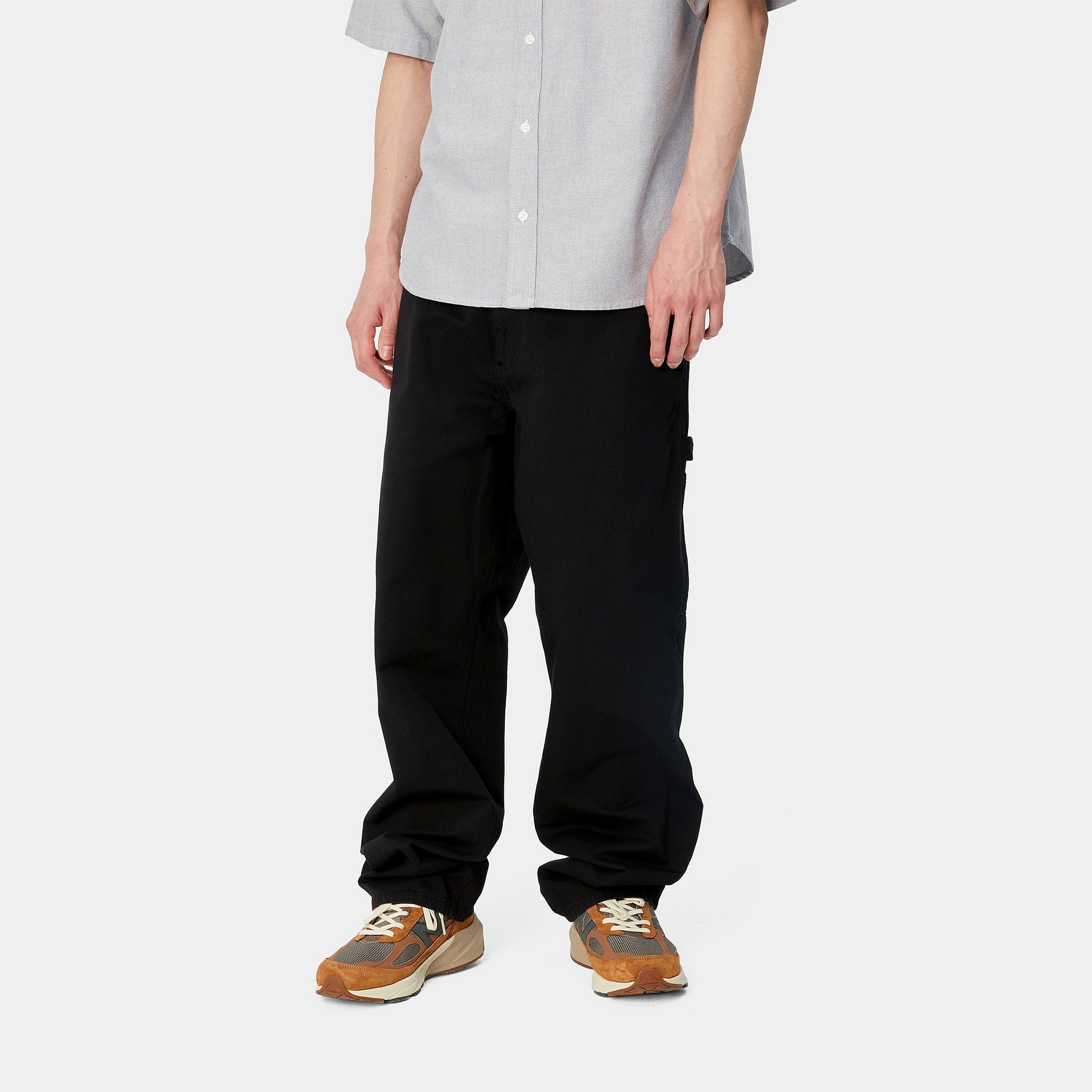 Carhartt Single Knee Pants - Black Garment Dyed - Stencil