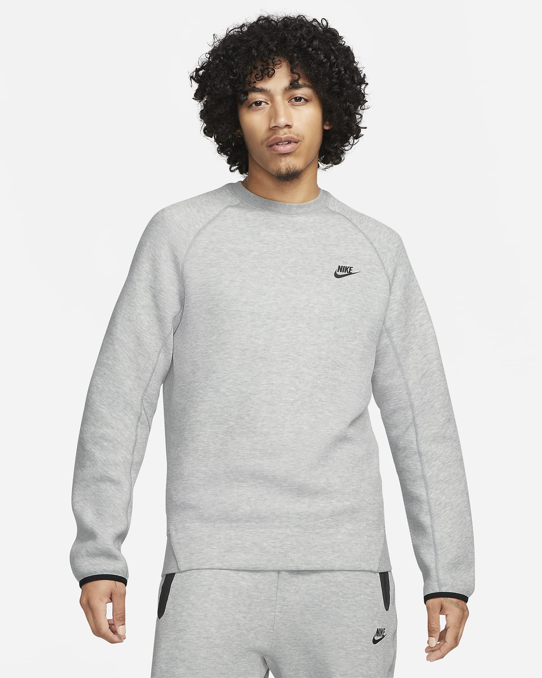Nike Men's Sportswear Tech Fleece Crew Dark Grey Heather/Black